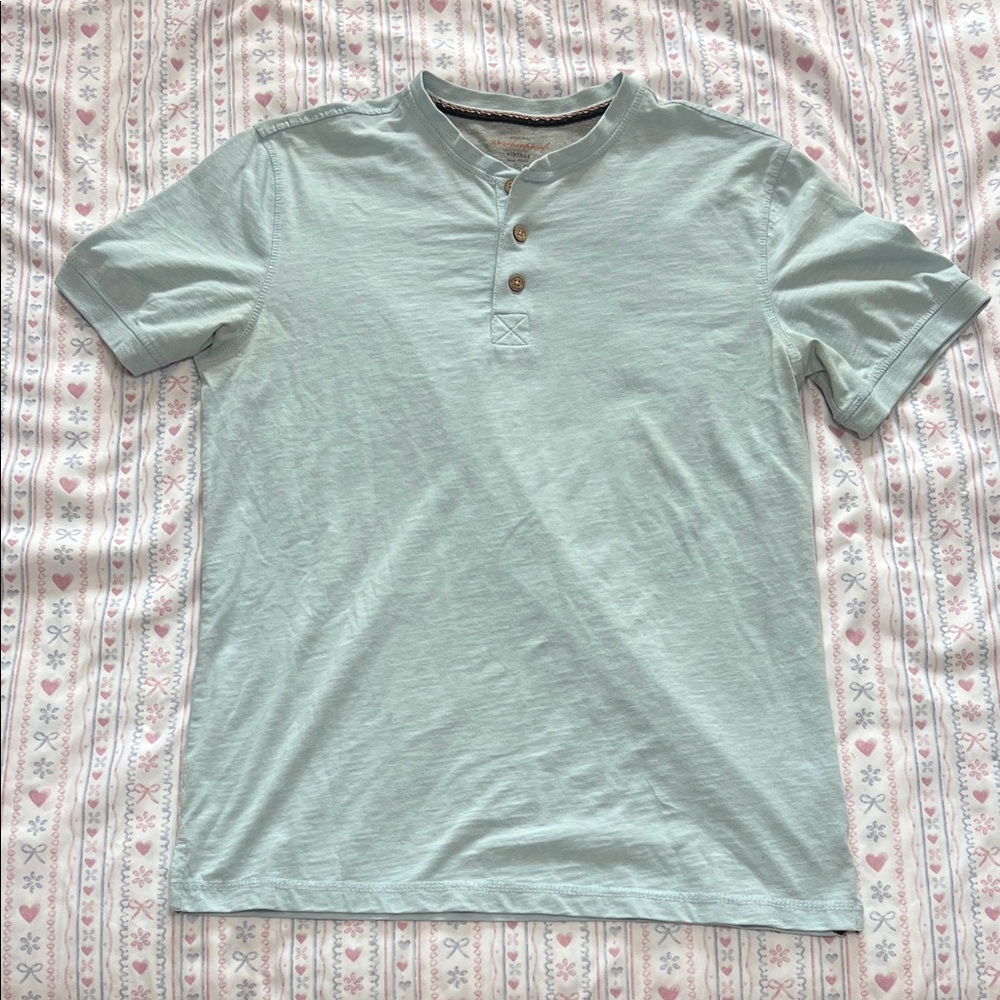 Weatherproof Light Green Casual Button Down Shirt